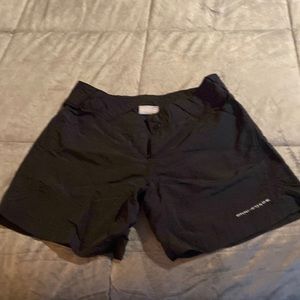 Black nylon Columbia shorts size XS. Super low waist. Full mesh pockets.